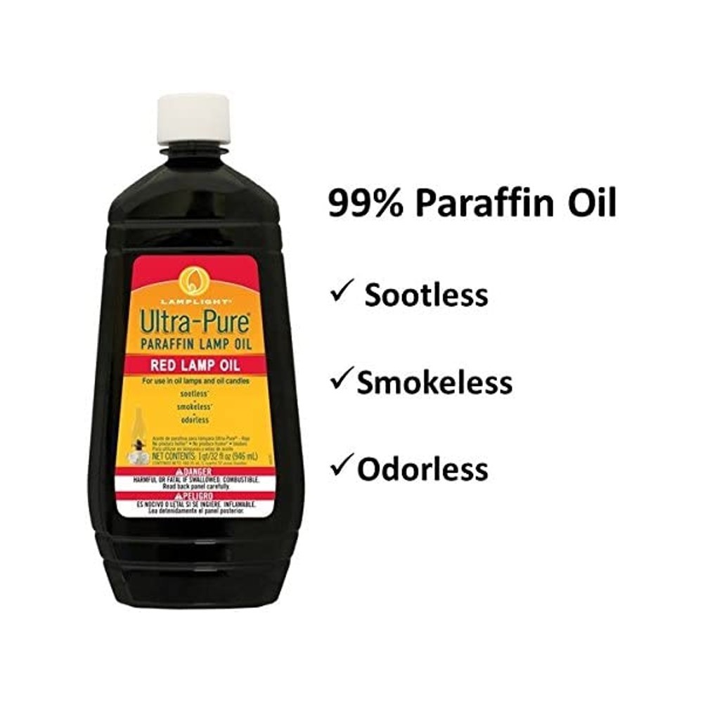 Lamplight Farms Ultra-Pure Clean-Burning Lamp Oil 99% Pure Paraffin 32 Oz Red gallery