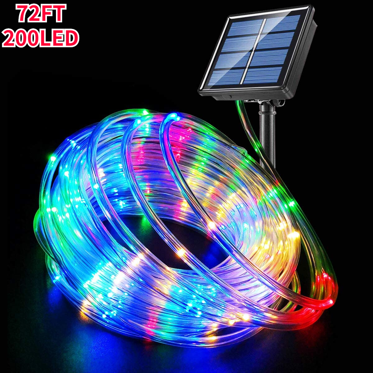 Solar Power 72FT 200LED Multicolor Rope String Fairy Lights Outdoor Waterproof gallery