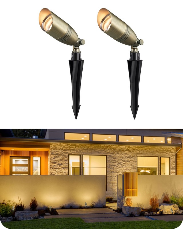 EDISHINE Solid Brass Outdoor Landscape Spotlights, 12V LED Low Voltage Landscape gallery