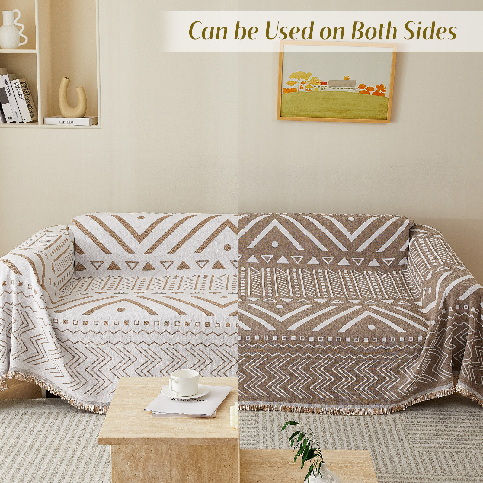 Bohemian Couch Cover Chenille Reversible Sofa Slipcover Throw Sofa Blanket Towel gallery