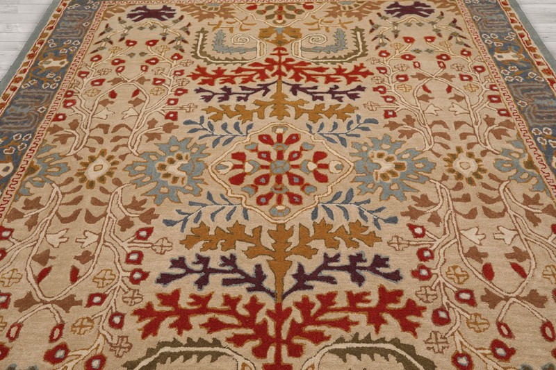 Multi Sizes Handmade Wool Arts & Craft Transitional Oriental Area Rug Beige gallery