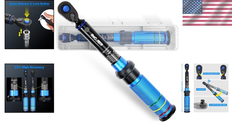Durable Chrome Vanadium Mini Torque Wrench for Bike & Motorcycle - 20-240 ft.lb gallery