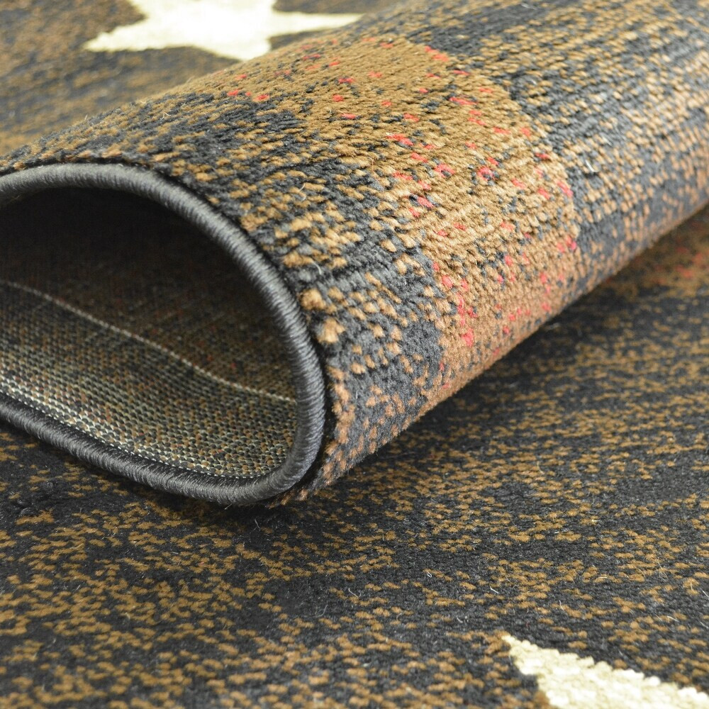 Texas Star Western Brown Black Area Rug **FREE SHIPPING** gallery