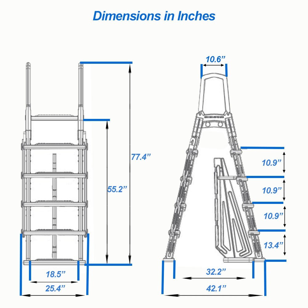 Aqua Select Above Ground Swimming Pool A-Frame Heavy Duty Ladder - 48" to 54" gallery