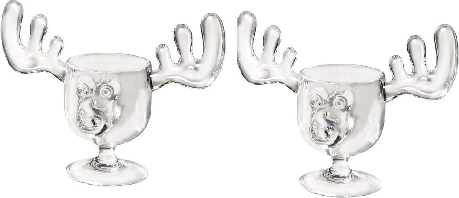 Christmas Moose Mug 2 Ounce SHOT GLASSES Acrylic Safer Than Glass Set of Two (2) gallery