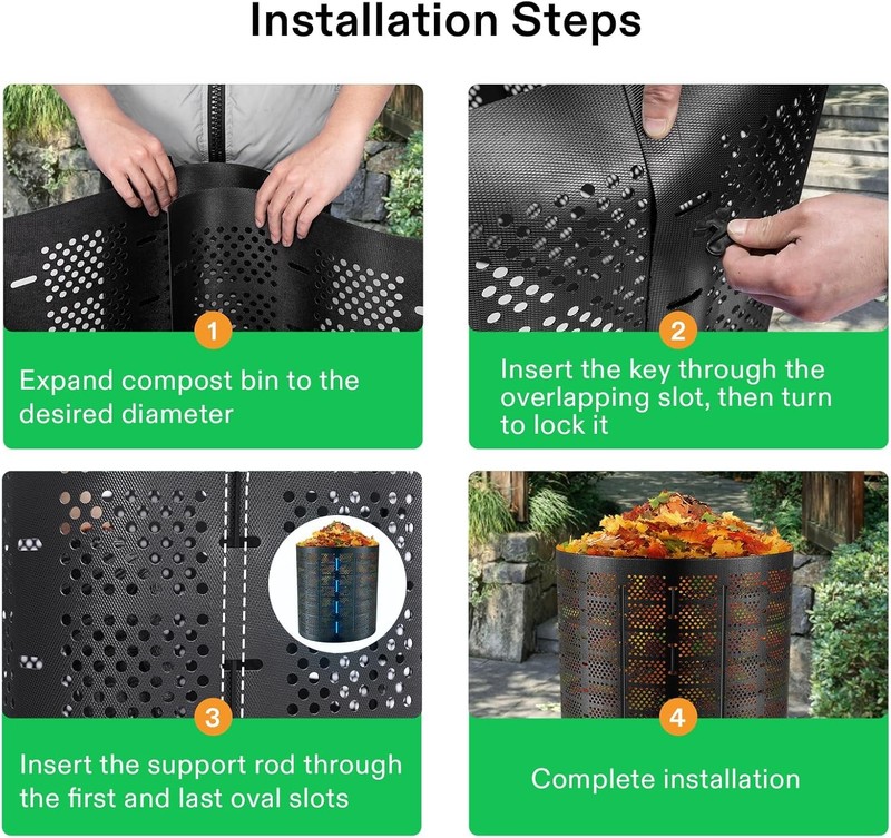 300 Gallon Outdoor Compost Bin Expandable Composter Easy to Setup & Large gallery