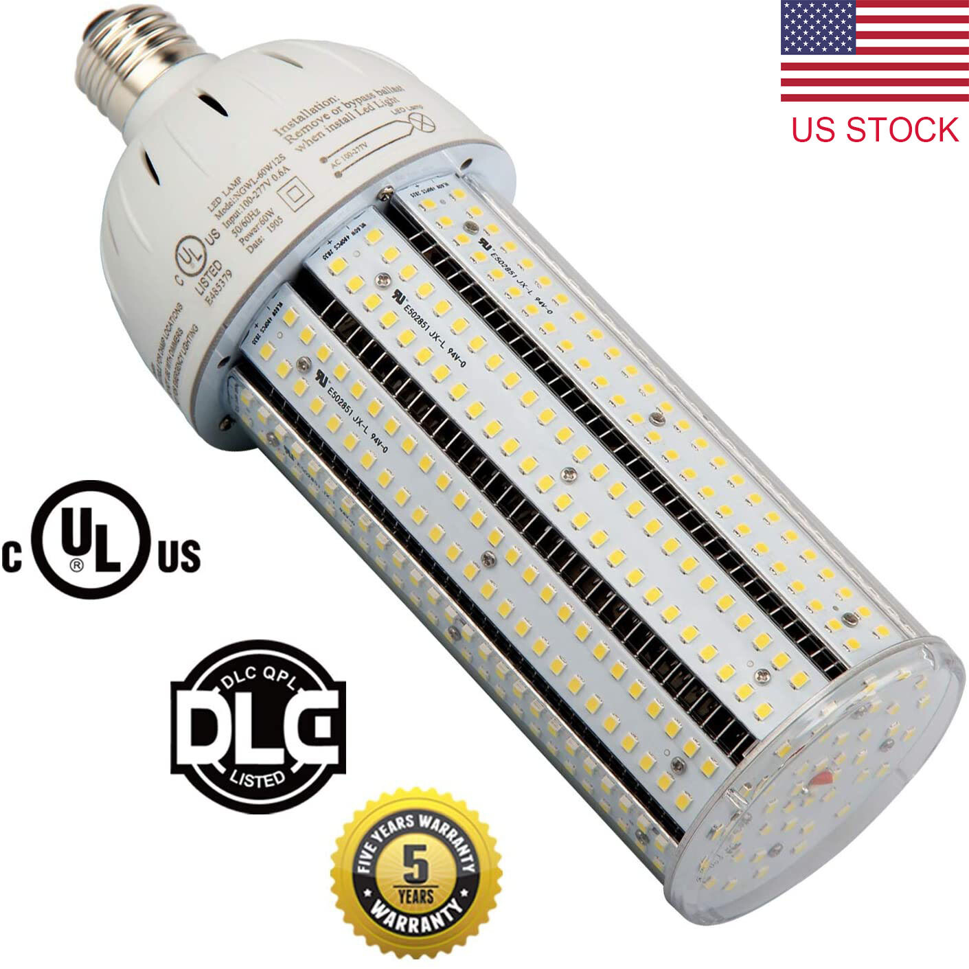60W LED Bulbs Corn Light 9000Lumen 5000K Daylight Home Lamp E26/E39 Base UL&DLC gallery