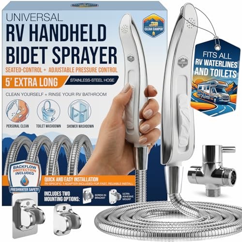 Clean Camper RV Handheld Bidet Sprayer – Stay-Seated Design RV Toilet Sprayer, E gallery
