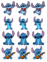 12 count Stitch Edible Image squares OR 1 cake, Wafer paper, pre cut