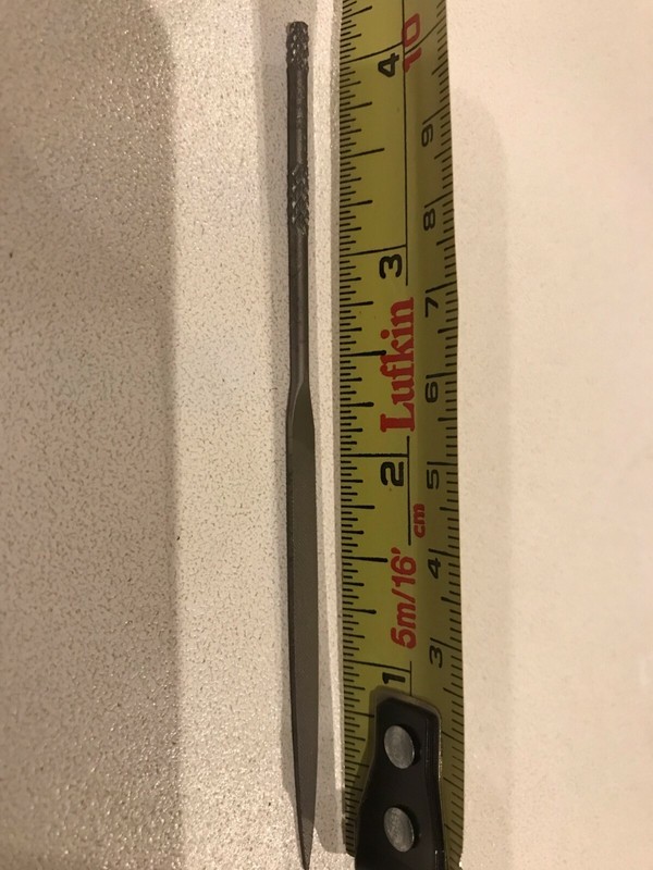 Nicholson, 4" Flat 4 cut (Sharp Point) Round Handle Needle File, New gallery