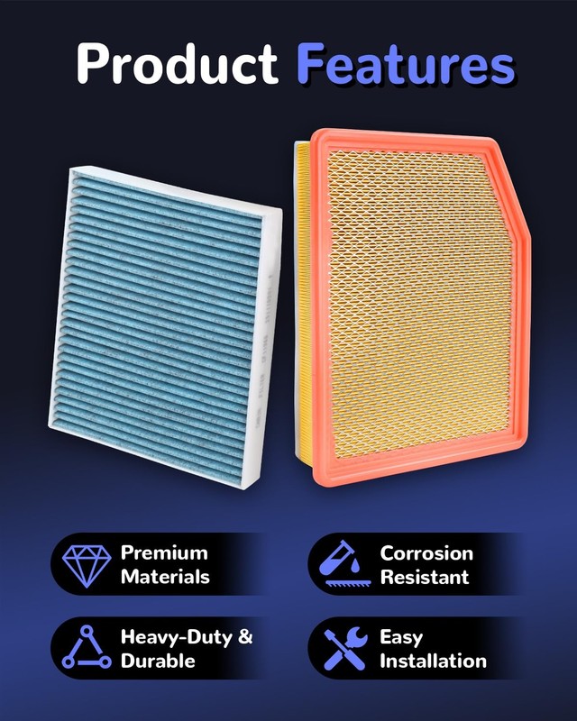 Cabin & Engine Air Filter Set Fits with Silverado Suburban 2021-2025 Replaces... gallery