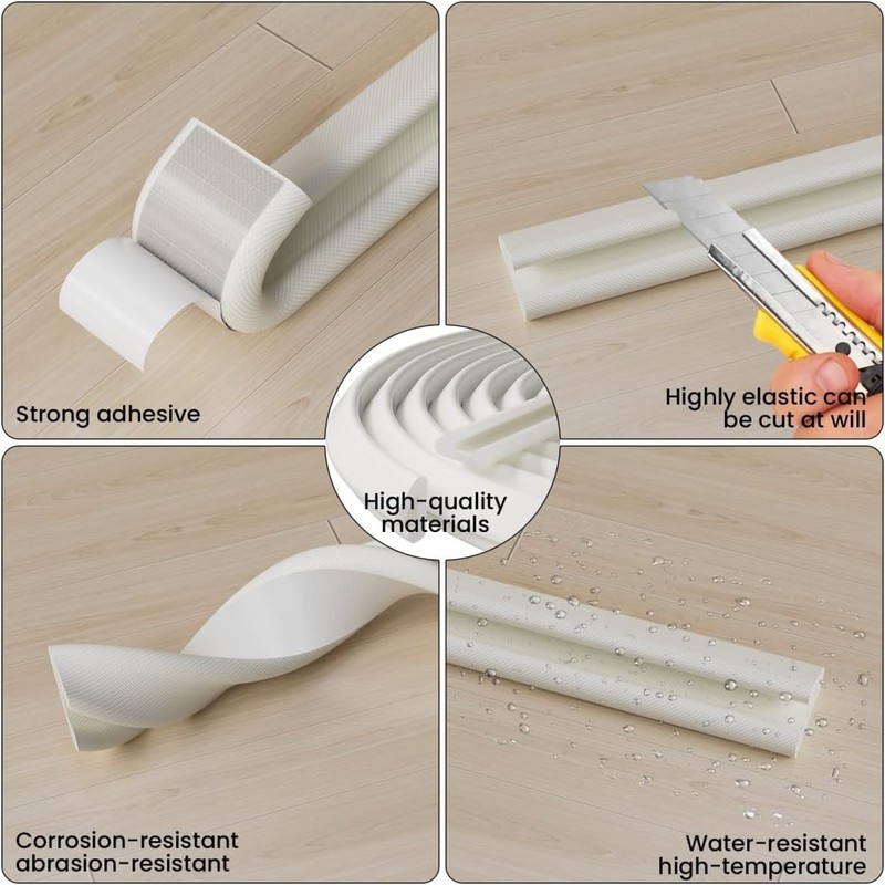 V Shape Thin Foam Weather Stripping Door Frame Seal Strip 19.7FT White, Draft... gallery