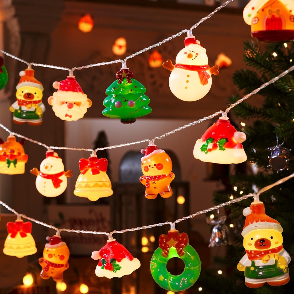 Christmas String Lights Decorations, 9.8FT 20 LED Christmas Fairy Lights, Bat...