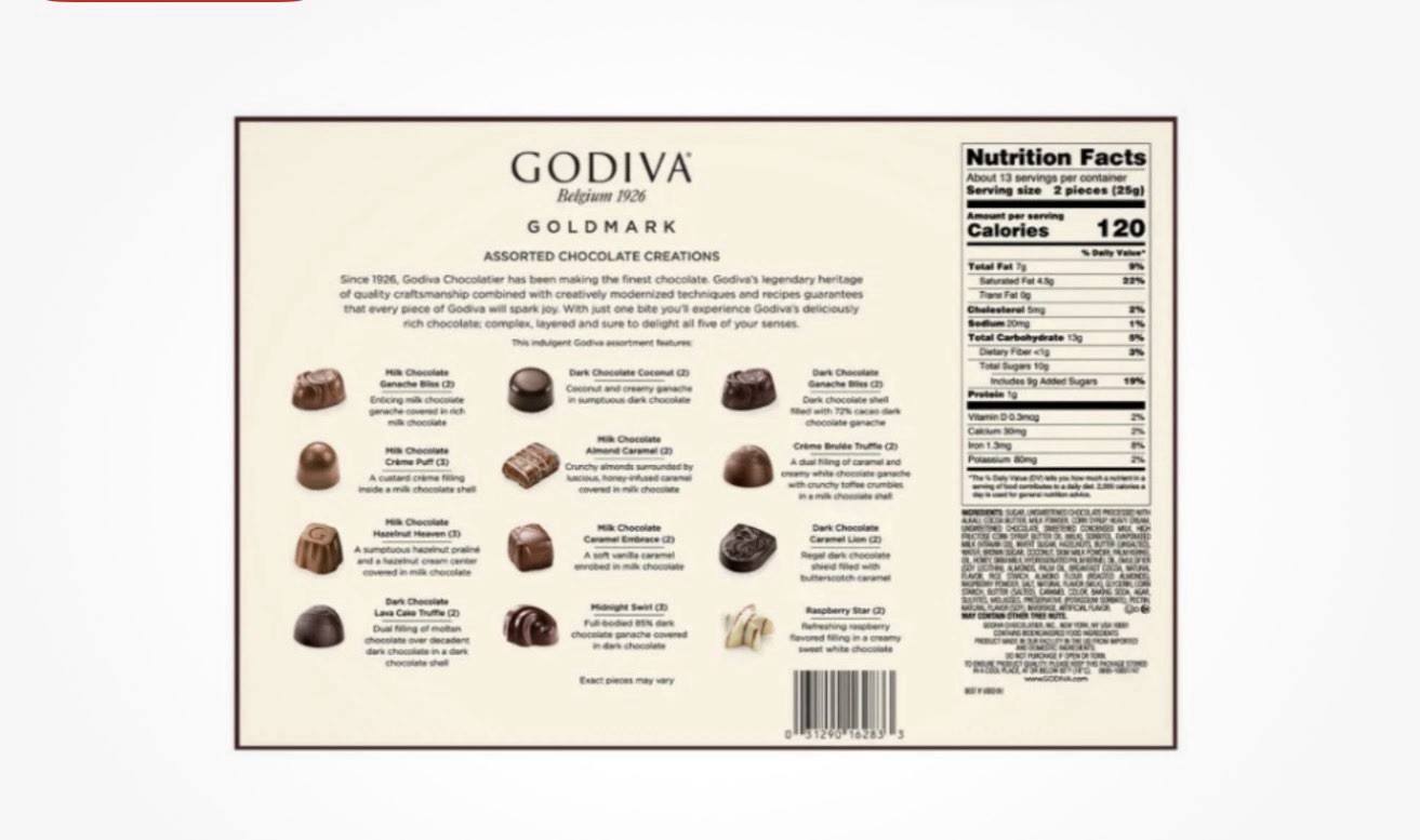 Godiva Goldmark Premium Assortment 27 Chocolate Creations 11.3 Oz, 6/2026 gallery