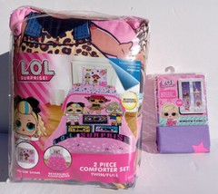 LOL Surprise Kids Twin/Full Comforter and Window Panel Bundle