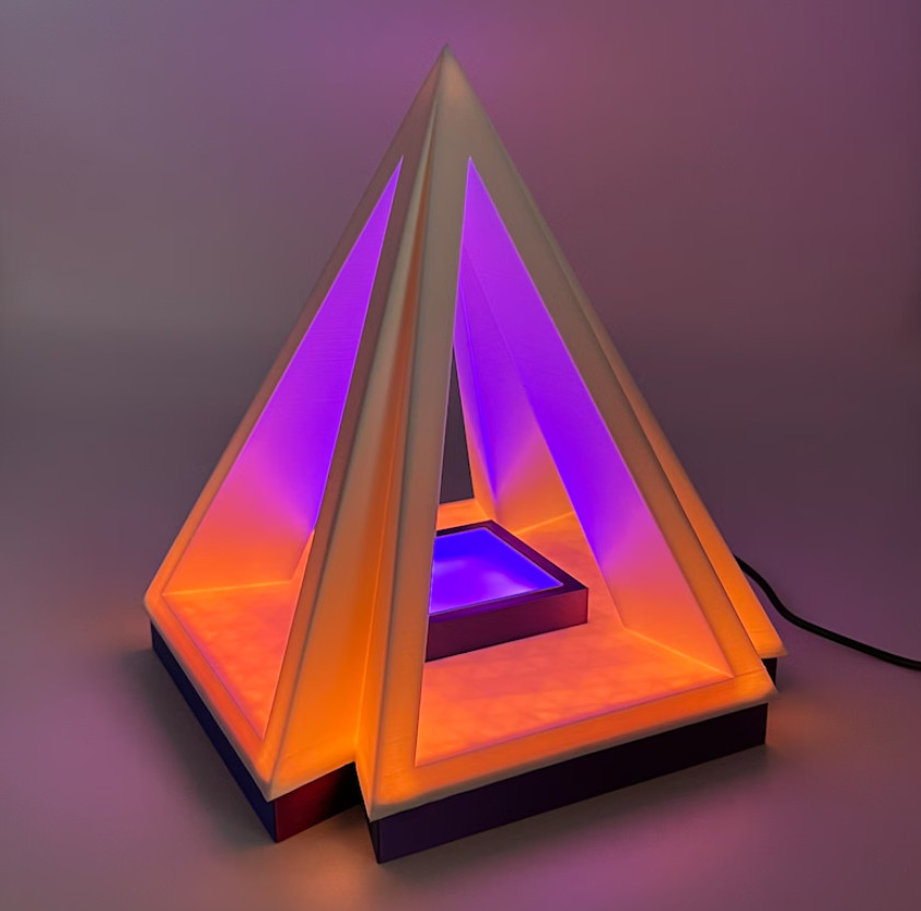 Pyramid LED Table Lamp Color Changing with Remote, Modern Desk Night Light gallery