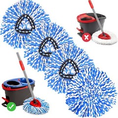 4 Pack Mop Replace Heads for O Cedar Rinse Clean 2 Tank System