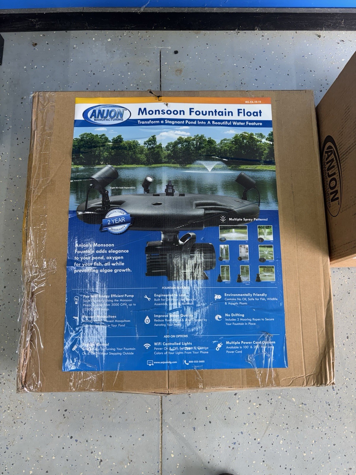 Anjon 1.5HP Floating Pond Fountain 100ft Cord W/ Color Changing Lights 12500 GPH gallery