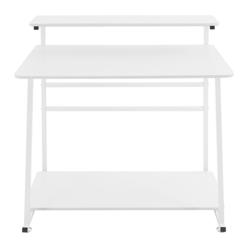 3-tier Rolling Computer Desk Capacity 55kg/121 lbs Modern Home Office Desk White gallery