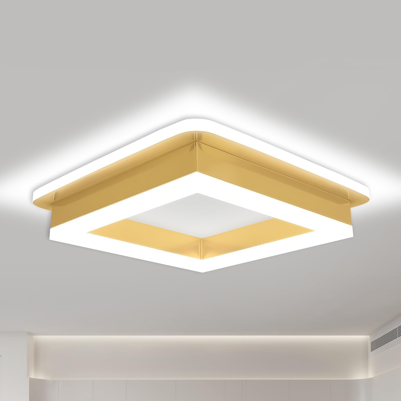 24W Square Modern Flush Mount Ceiling Light, 9.5inch Small LED Close to Ceili... gallery