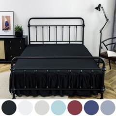 Luxury Dust Ruffle Microfiber 14″Drop Super Soft Pleated Bed Skirt Tailored Drop