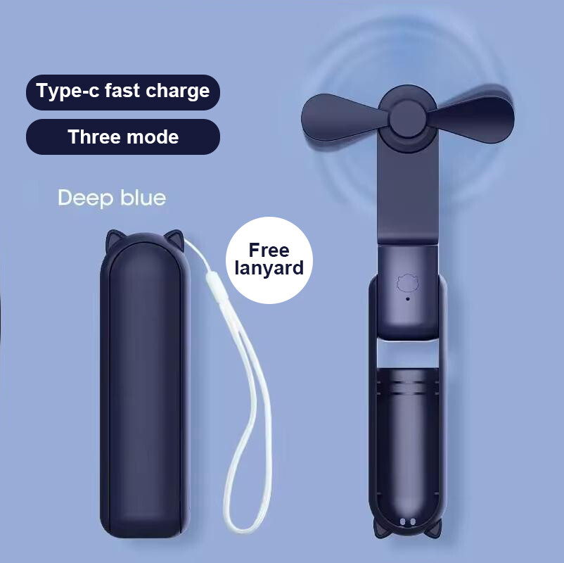 Mini Hand-held Fan Portable Folding Desk Fan Cooler Cooling USB Rechargeable Fan gallery