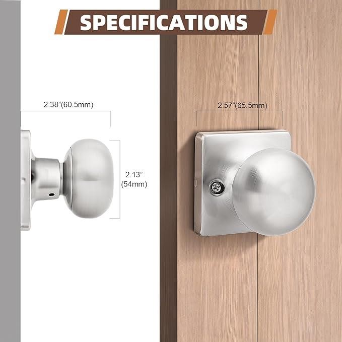GOBEKOR 6 Pack Single Dummy Door Knobs for French Doors Brushed Nickel gallery