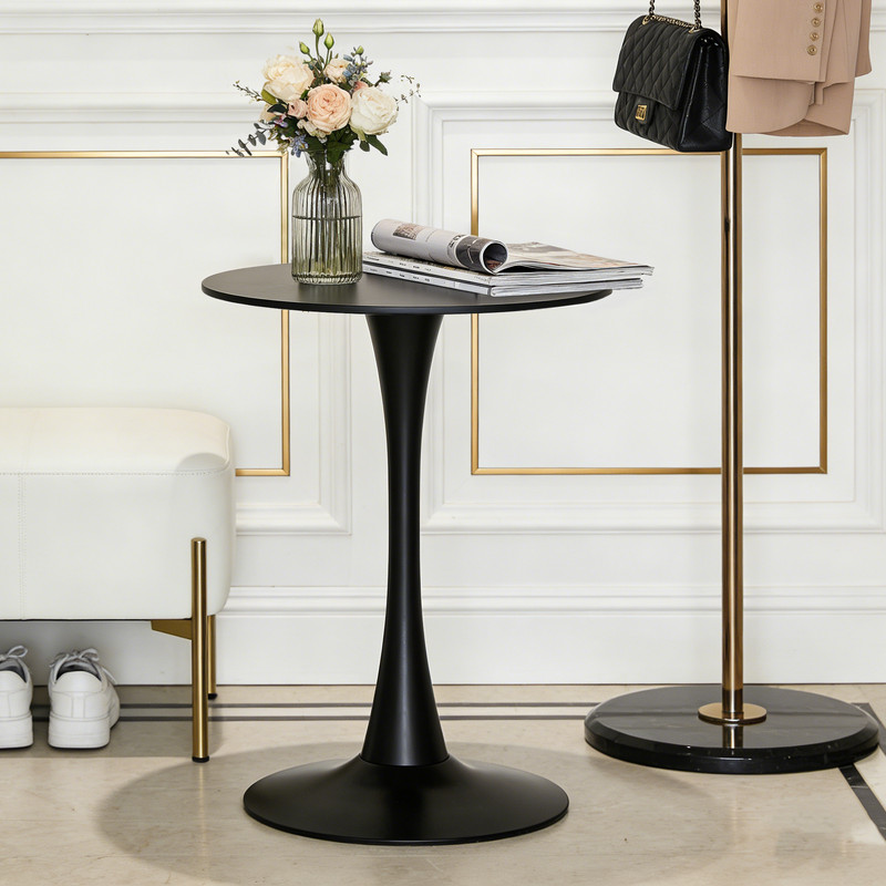 24" Round Dining Table Modern Dining Table Dining Table Home Kitchen - Black gallery