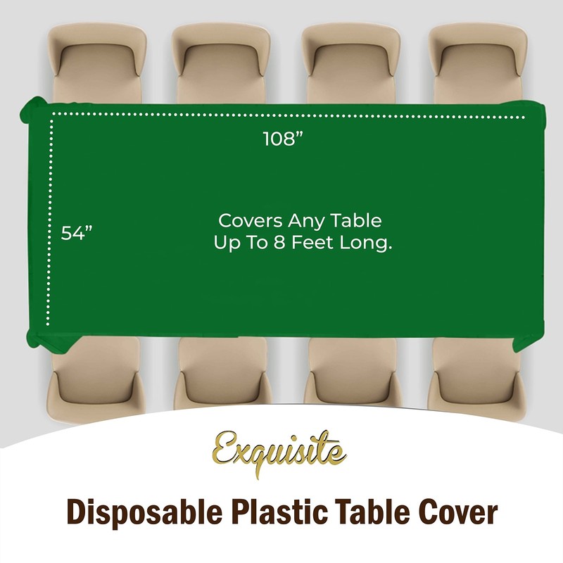 Exquisite 6-Pack Premium Plastic Tablecloth 54in. x 108in. Rectangle Plastic ... gallery