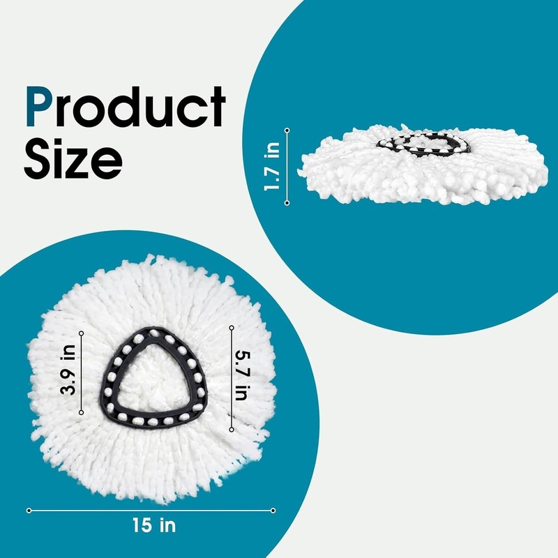 Microfiber Mop Head Replacement 4 Pack for Spin Mops Floor Cleaning gallery