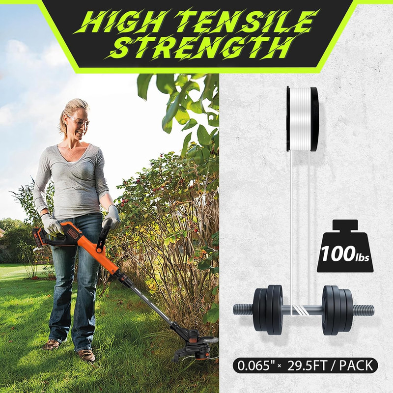 Weed Eater String 30Ft 0.065 for Black+Decker Trimmer Line 6 Spools 1 Cap gallery