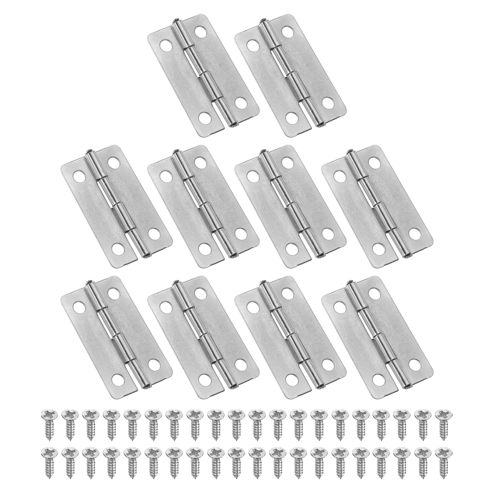 10 x Small Butt Hinges 1-3/16 Inch Mini Jewelry Box Hinge with Screw, Silver gallery
