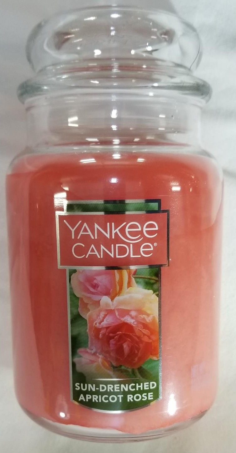 Yankee Candle SUN-DRENCHED APRICOT ROSE Large Jar 22 Oz Pink Housewarmer New Wax gallery
