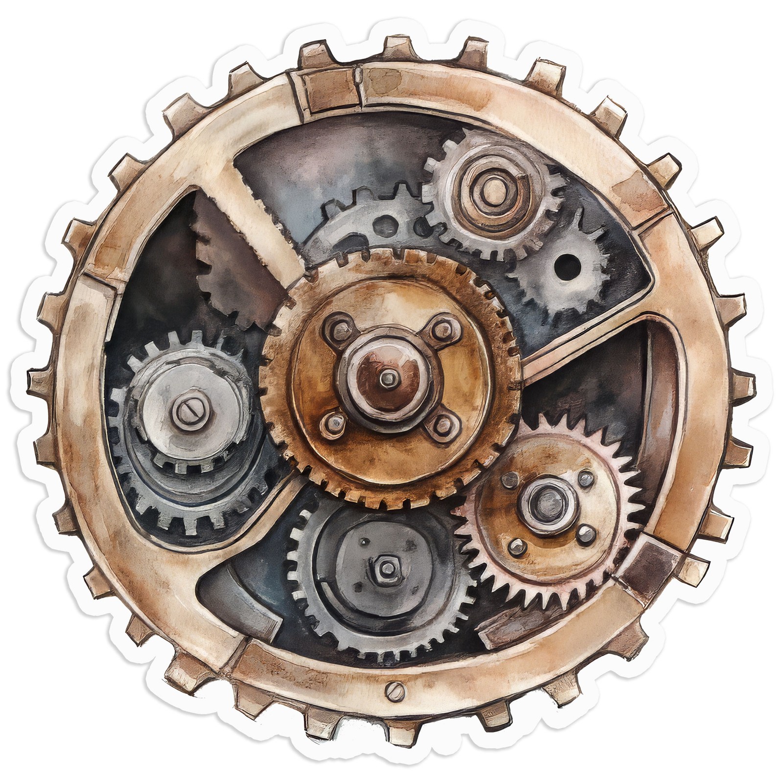 Clock Gears - Vinyl Decal Sticker - Car Window Laptop - #1173 gallery