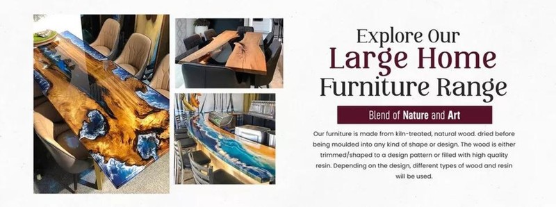 Black Epoxy Walnut River Table Top 60x36 Live Edge Luxury Dining gallery