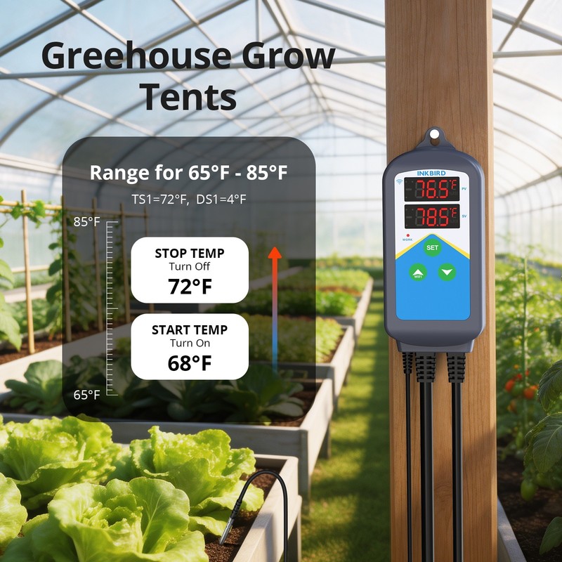 Bluetooth Thermostat Temperature Controller Heating Cooling Incubator Greenhouse gallery
