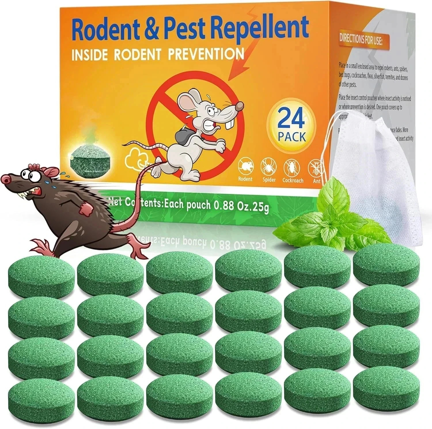 Natural Rodent Repellent Peppermint Sachets 24 Pack Mouse Mice Pest - US gallery
