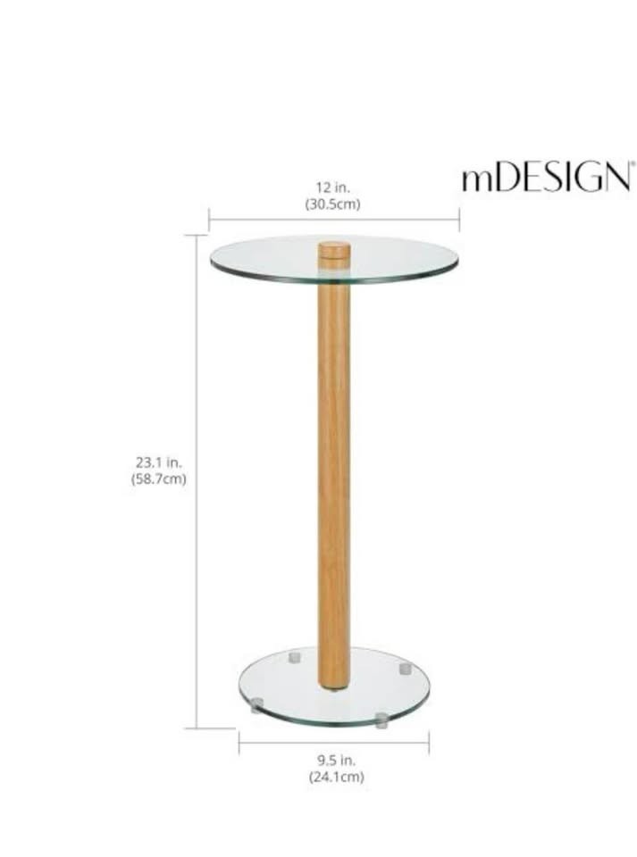 mDesign Glass Top Side/End Drink Table gallery