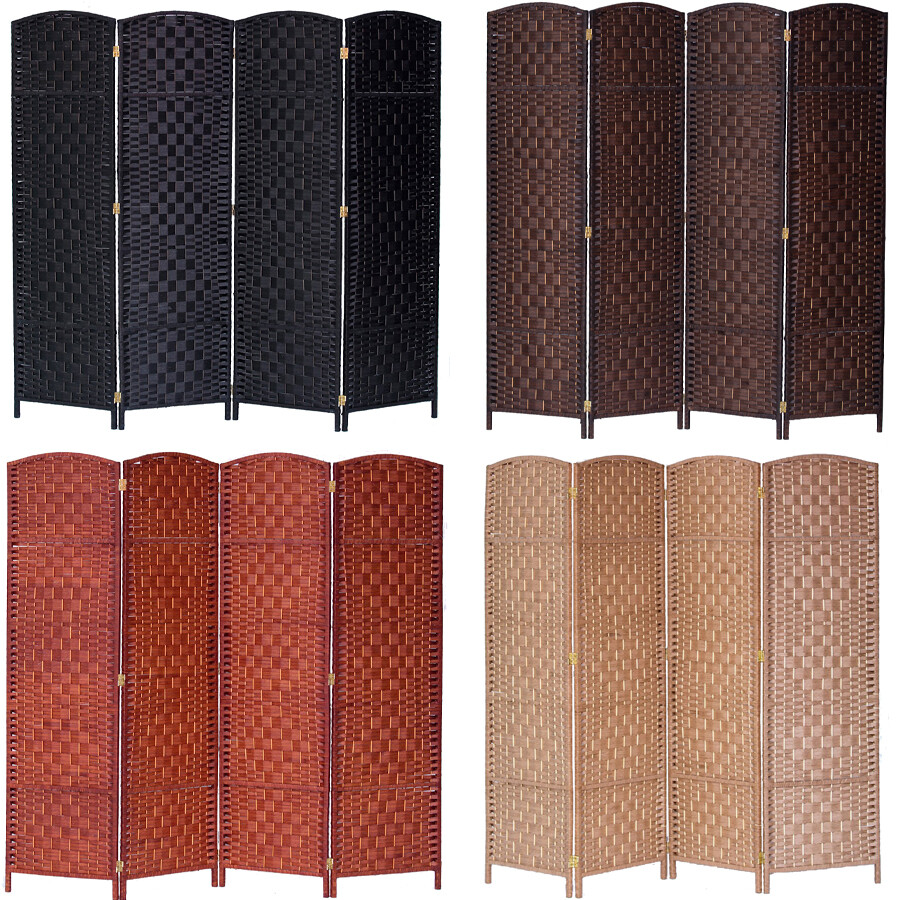 3 4 5 6 7 8 10 Panel Folding Room Divider Privacy Screen Diamond Weave Fiber gallery
