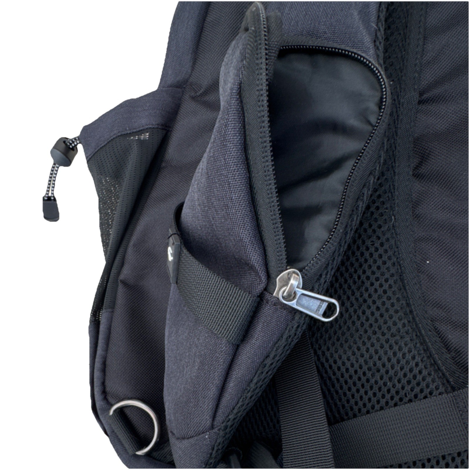 TURNWAY Black Hiking Backpack USB Port Adjustable Strap Multiple Compartments 4