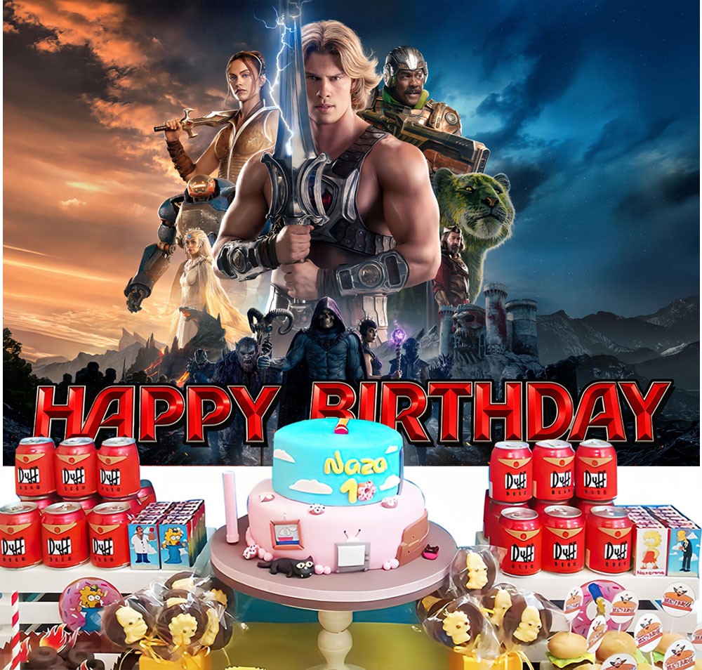 He-Man Party Decorations Backdrop Banner Poster Vinyl Birthday Gift gallery