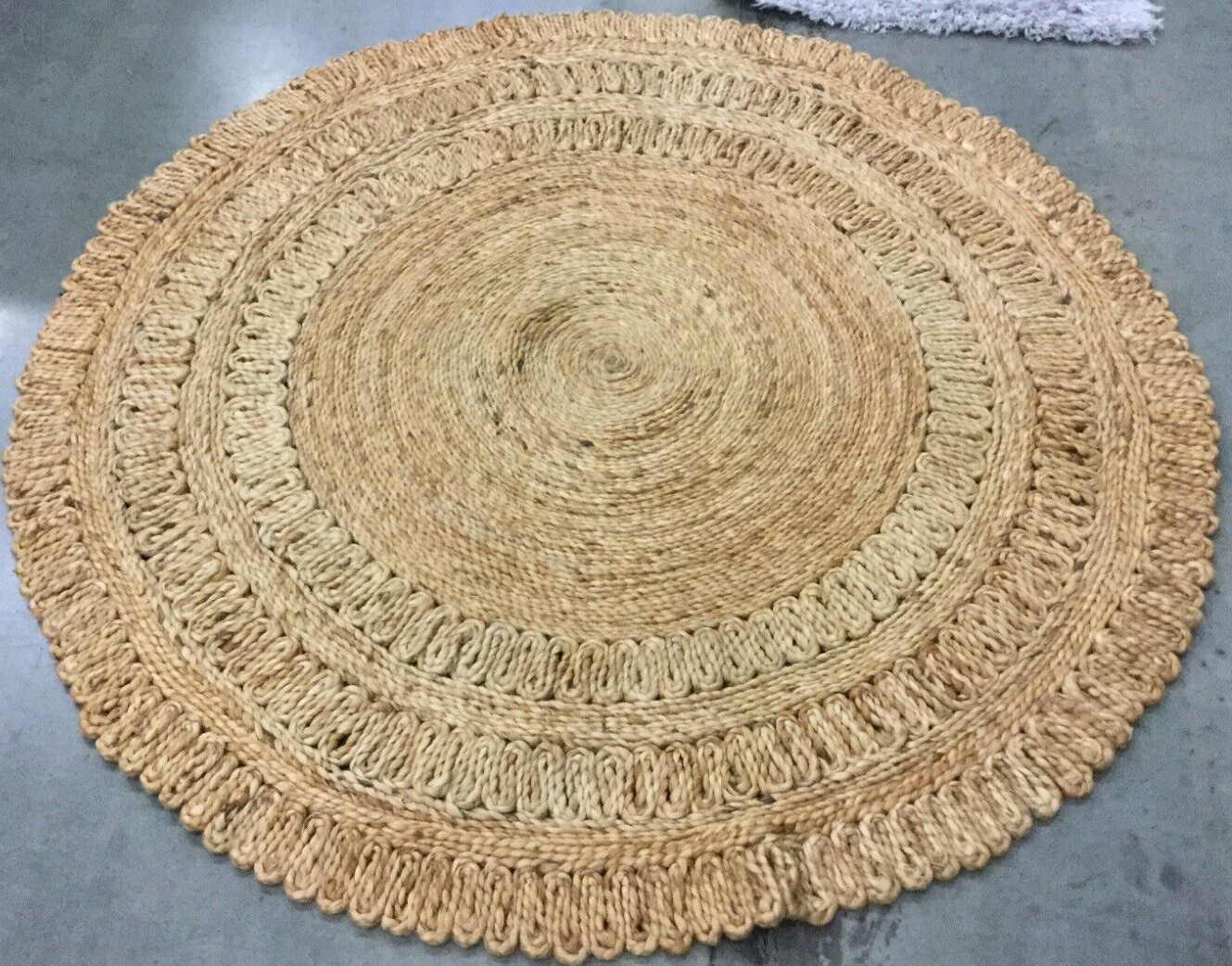 NATURAL 5' X 5' Round Broken Thread Rug, Reduced Price 1172652672 NF356A-5R gallery