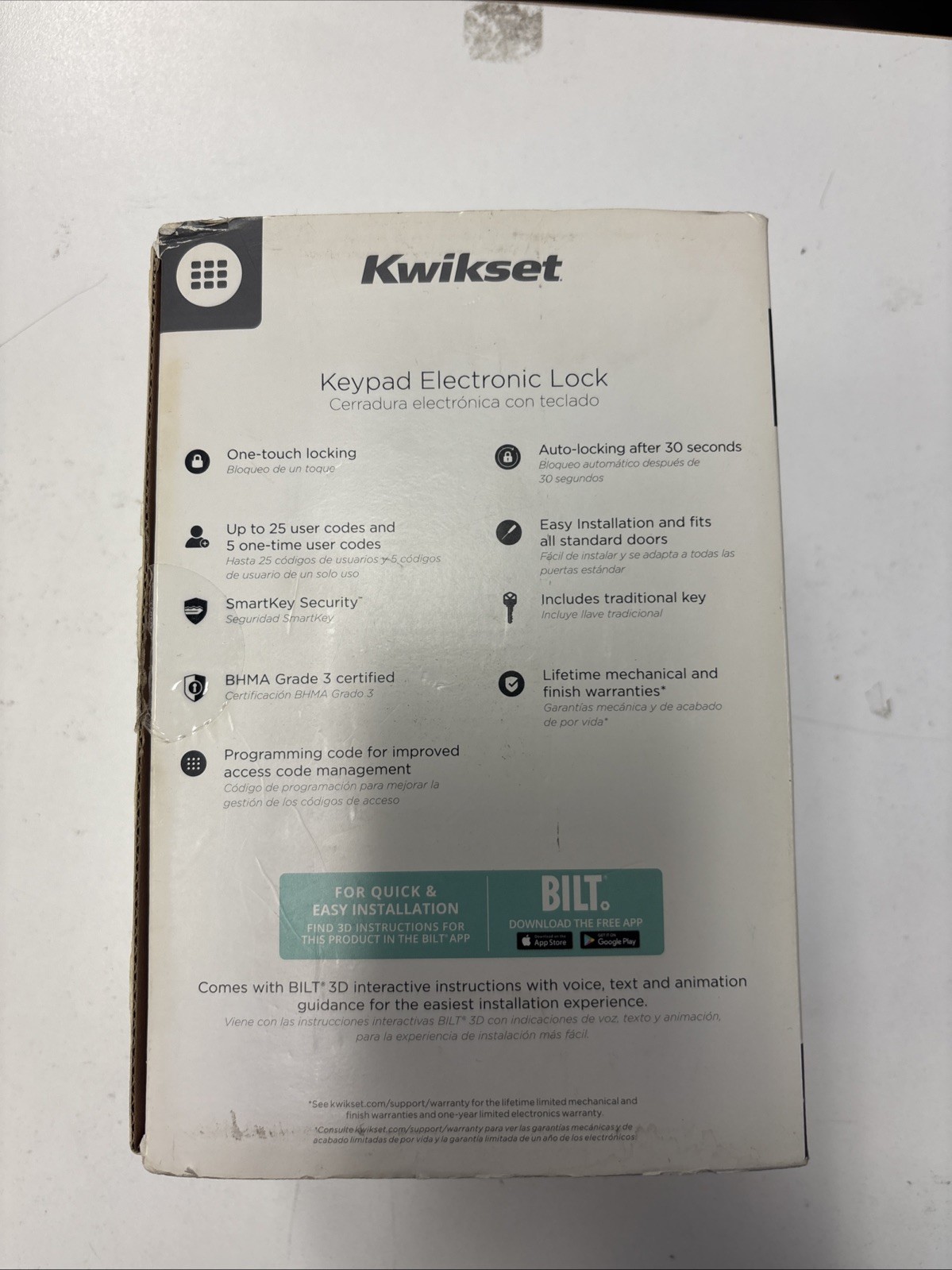 Kwikset Powerbolt 250 10-Button Electronic Deadbolt Door Lock Satin OPEN BOX gallery