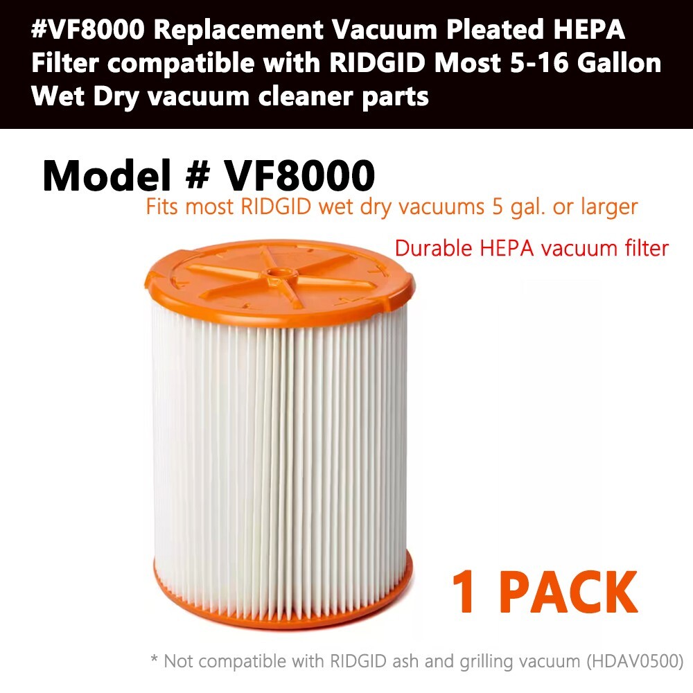 1 pcs VF8000 Pleated HEPA Filter for RIDGID Most 5-16 Gallon Wet Dry vacuums gallery