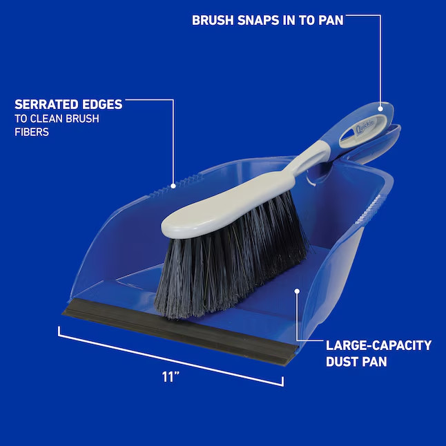 QUICKIE 410 Dust Pan and Brush Set,Blue,4 x 10" Pan 810RH3 gallery