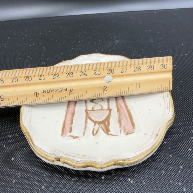 Mudpie Ceramic Nativity Scene Decorative Plate Christmas Decor White Brown Star gallery