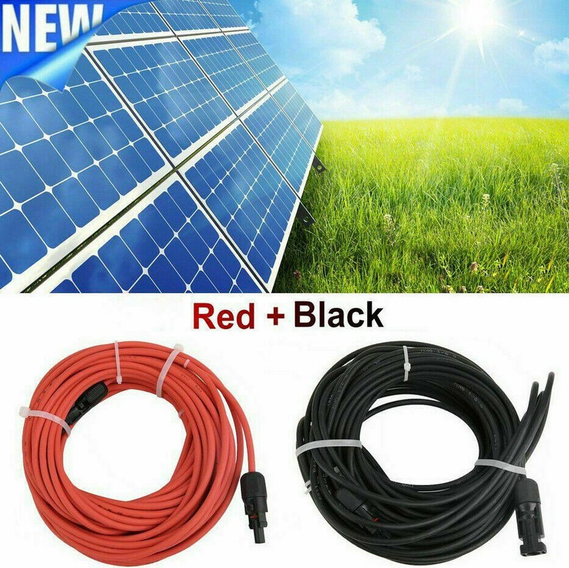 Solar Panel Cable Wire Pair Black + Red Fits MC4 Connectors 8 / 10 / 12 / 14 AWG gallery