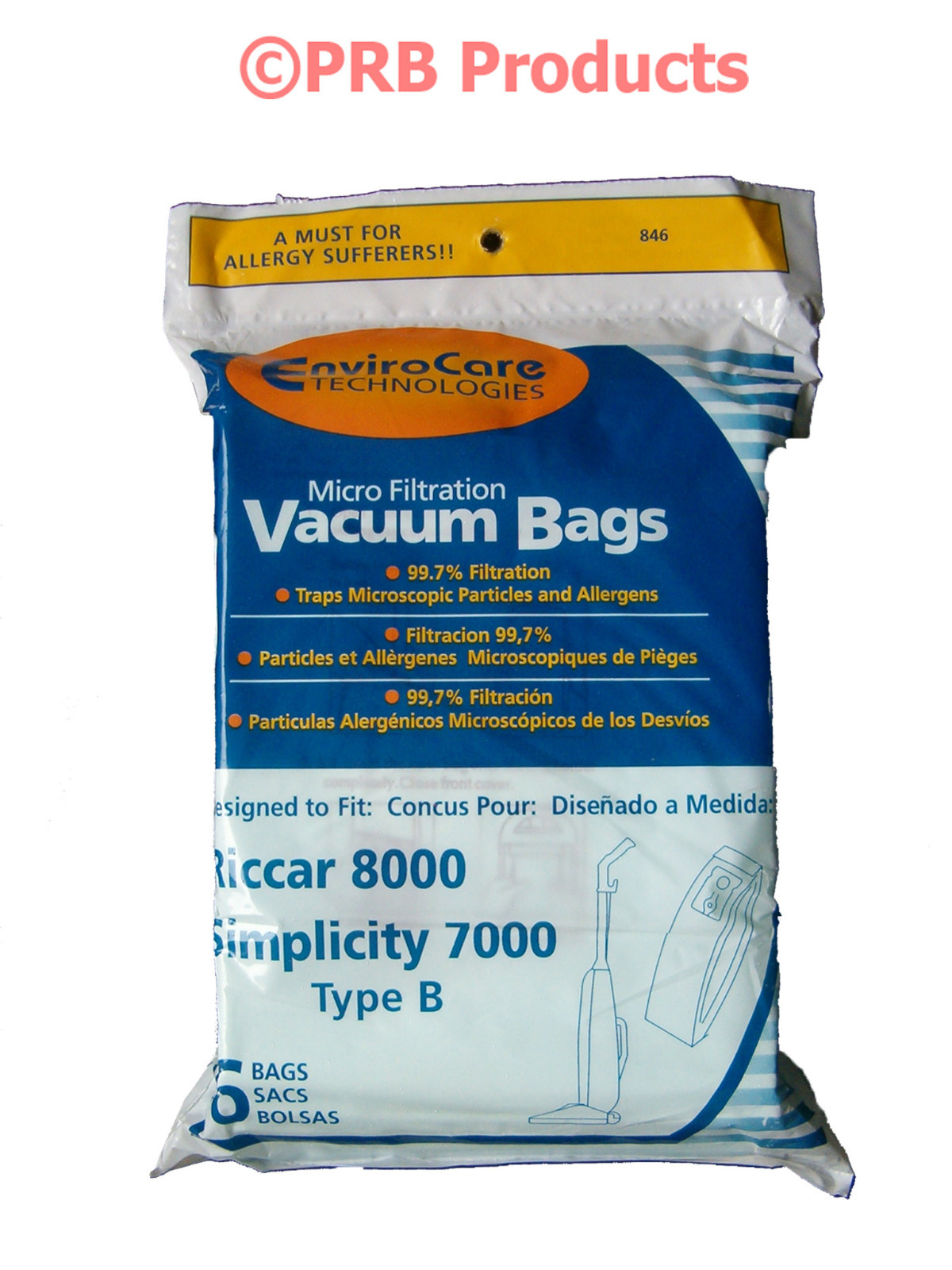 Type B Upright Vacuum Cleaner Bag #846 Fits Riccar 7000 8000 Simplicity 7 Series gallery