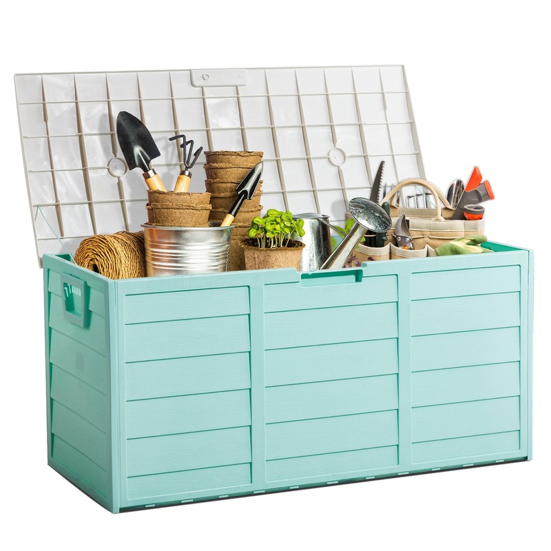 Storage Box 75GAL Tool Case Cushion Organizer with Wheels for Outdoor Garden gallery
