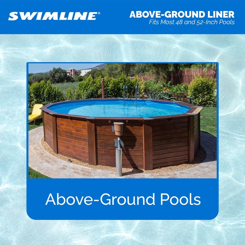 Swimline LI184820 18' Solid Blue Round Above Ground Swimming Pool Overlap Liner gallery
